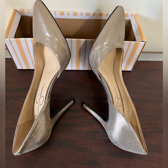 Jessica Simpson Shoes Jessica Simpson Metallic Pumps Euc Poshmark